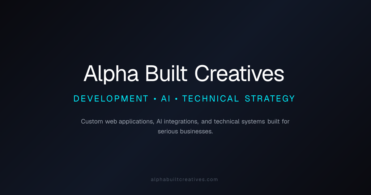 AlphaBuilt Creatives | Full-Stack Web & AI Development
